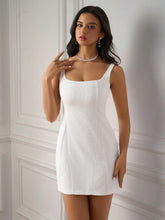 PARTHEA Square Neck Waffle Bodycon Dress